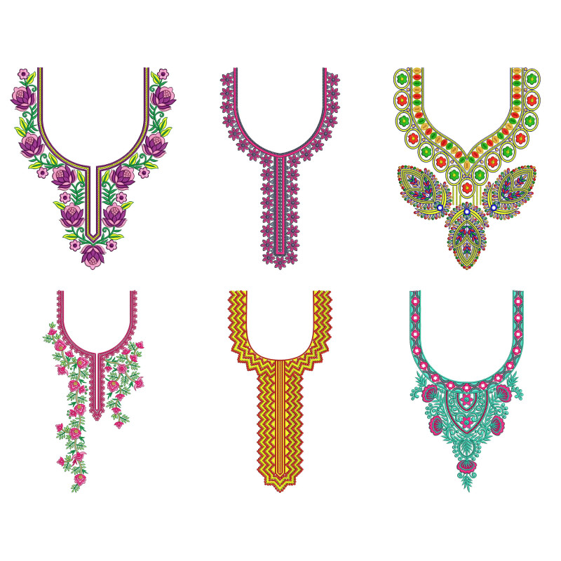 50 Neck Embroidery Designs |  Bulk Download