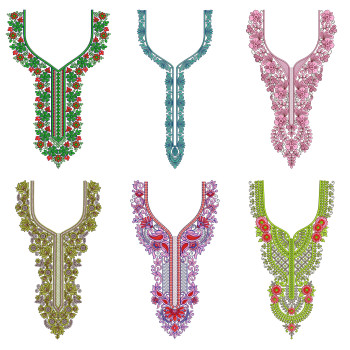 50 Neck Embroidery Designs |  Bulk Download