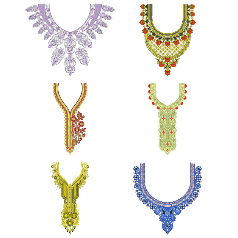 50 Neck Embroidery Designs |  Bulk Download