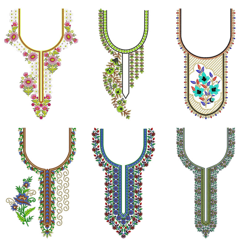 50 Neck Embroidery Designs |  Bulk Download