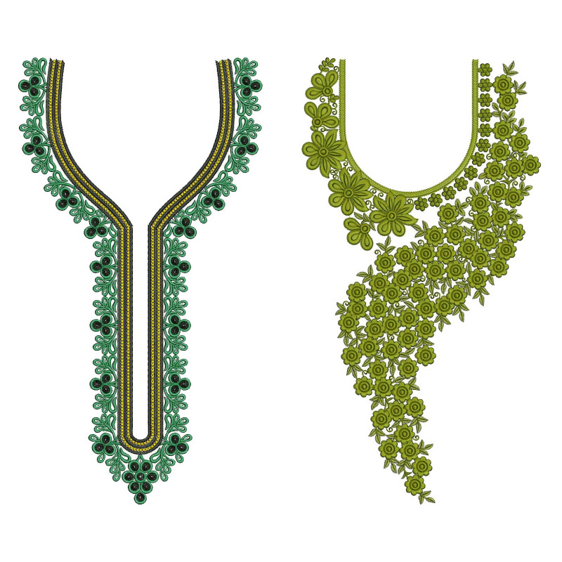 50 Neck Embroidery Designs |  Bulk Download