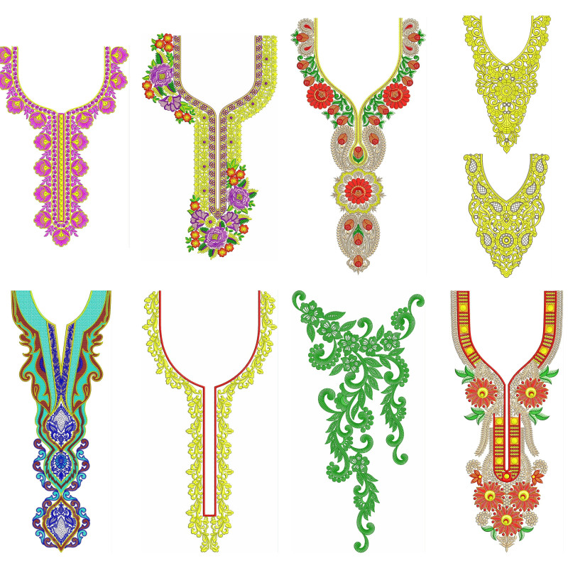 50 Neck Embroidery Designs | August 2020 Bulk Download