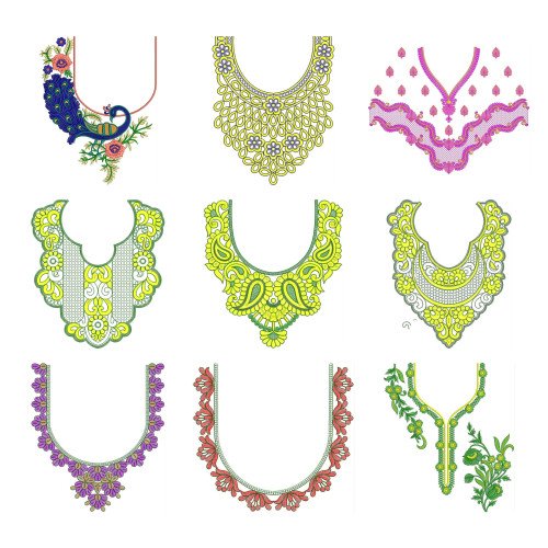 50 Neck Embroidery Designs | August 2020 Bulk Download