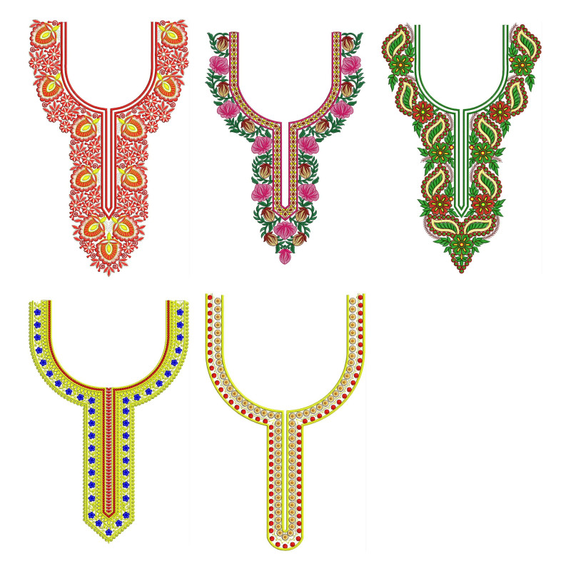 50 Neck Embroidery Designs | August 2020 Bulk Download
