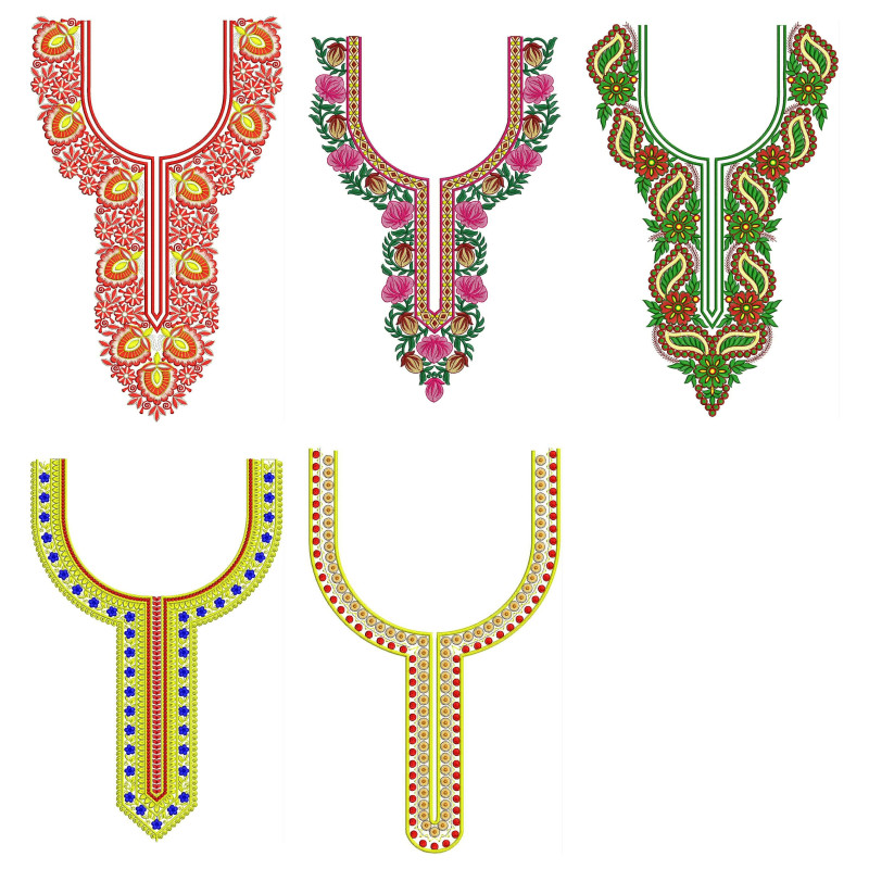 50 Neck Embroidery Designs | August 2020 Bulk Download