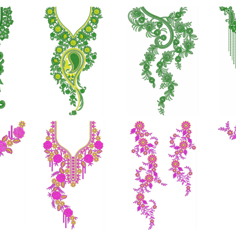 50 Neck Embroidery Designs | August 2020 Bulk Download