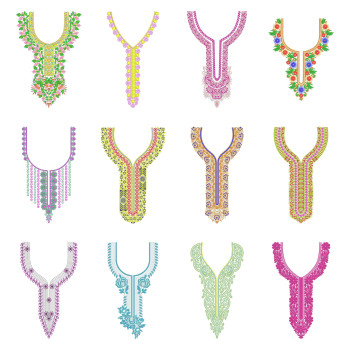 50 Neck Embroidery Designs |  Bulk Download