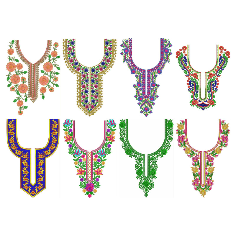 50 Neck Embroidery Designs | March 2020 Bulk Download