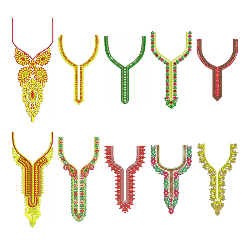50 Neck Embroidery Designs | May 2020 Bulk Download