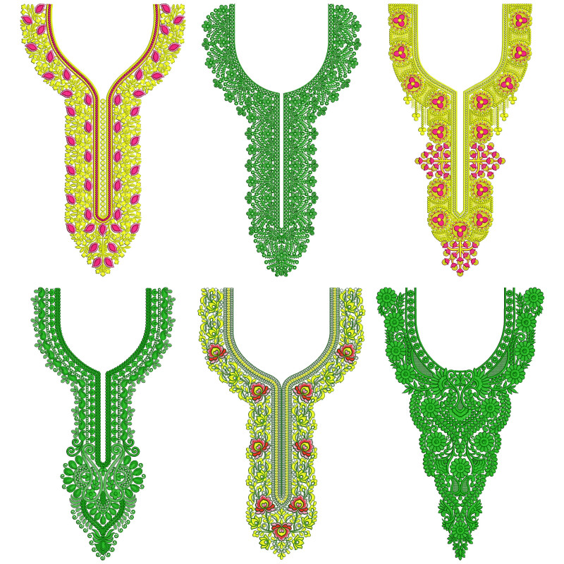 50 Neck Embroidery Designs l  Bulk Download