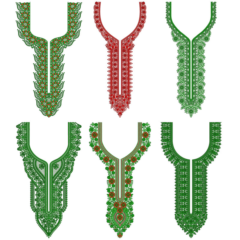 50 Neck Embroidery Designs l  Bulk Download