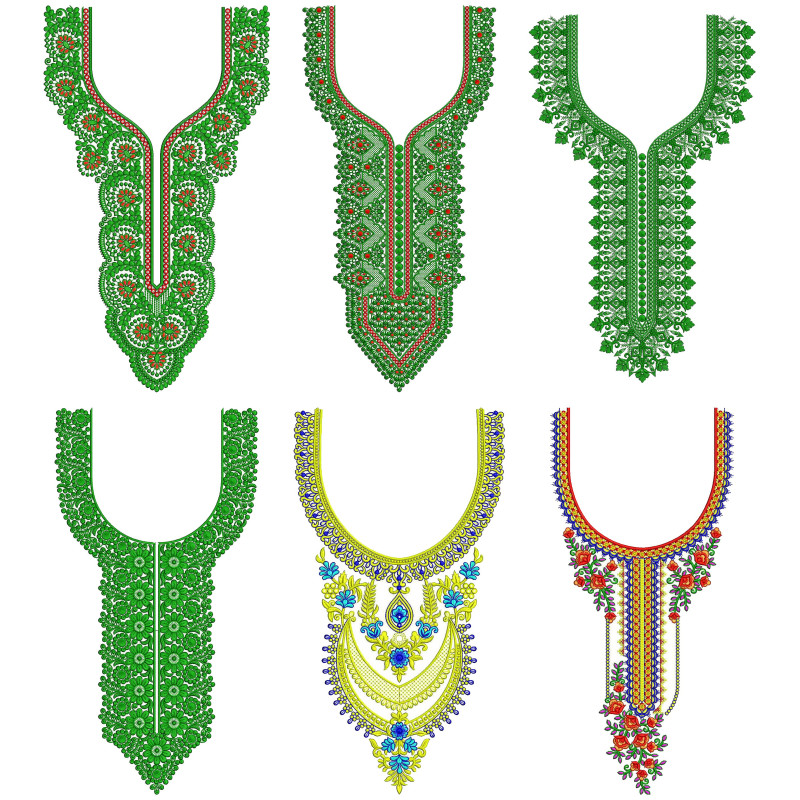 50 Neck Embroidery Designs l  Bulk Download