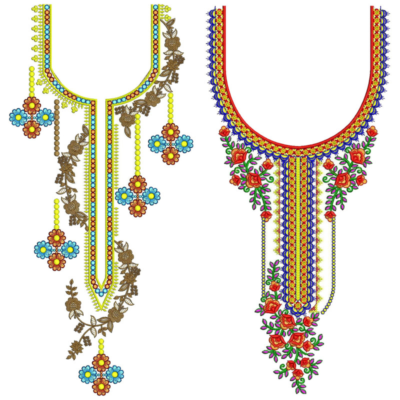 50 Neck Embroidery Designs l  Bulk Download