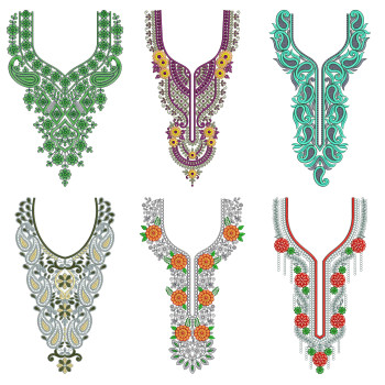 50 Neck Embroidery Designs | Bulk Download