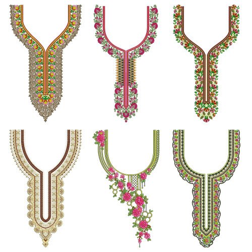 50 Neck Embroidery Designs | Bulk Download