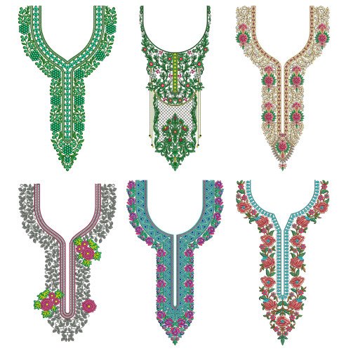 50 Neck Embroidery Designs | Bulk Download
