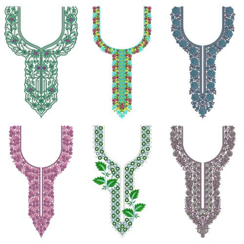 50 Neck Embroidery Designs | Bulk Download