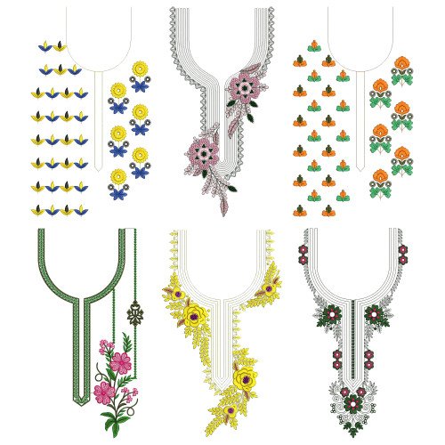 50 Neck Embroidery Designs | Bulk Download