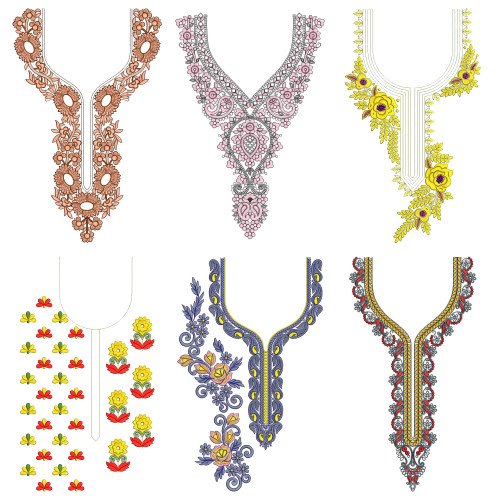 50 Neck Embroidery Designs | Bulk Download