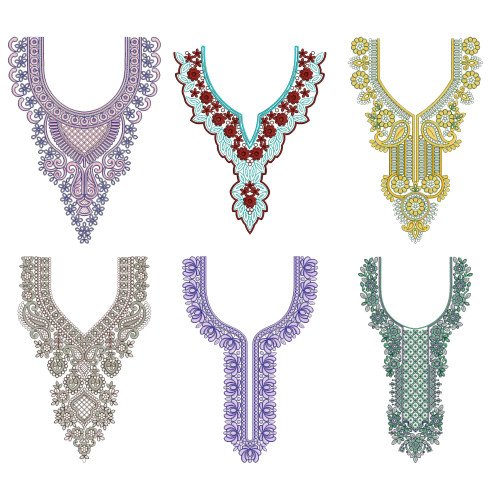 50 Neck Embroidery Designs | Bulk Download