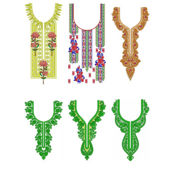 50 Neck Embroidery Designs |  Bulk Download