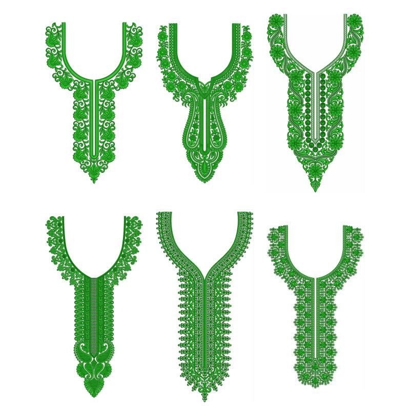 50 Neck Embroidery Designs |  Bulk Download
