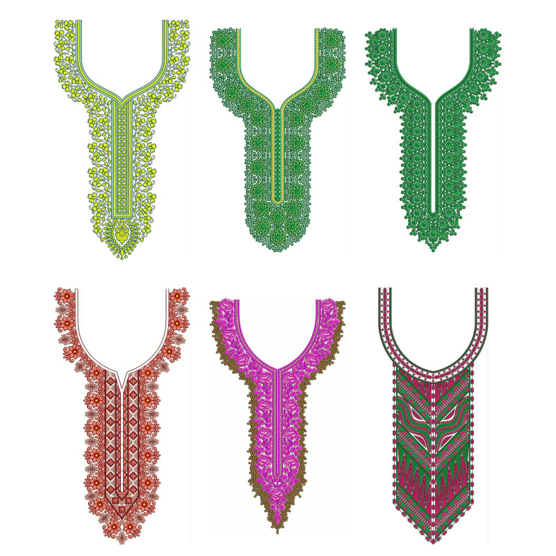 50 Neck Embroidery Designs |  Bulk Download