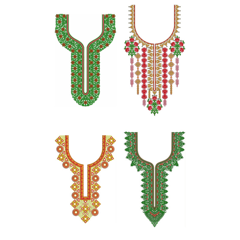 50 Neck Embroidery Designs |  Bulk Download