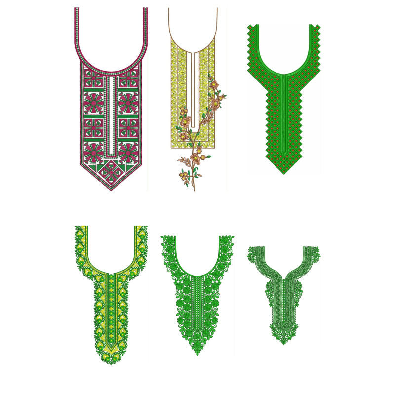 50 Neck Embroidery Designs |  Bulk Download