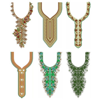 50 Neck Embroidery Designs |  Bulk Download