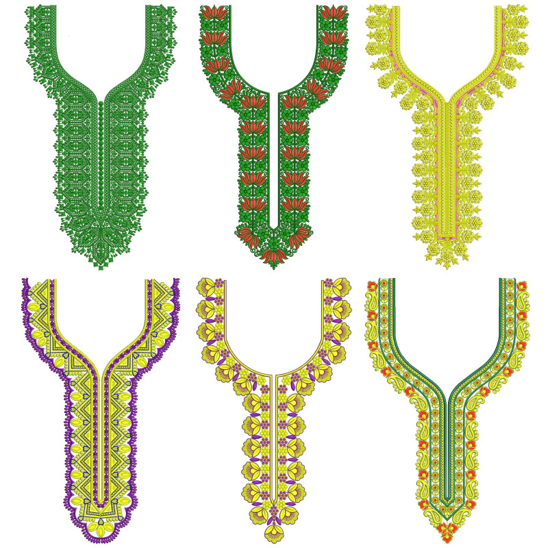 50 Neck Embroidery Designs | Bulk Download