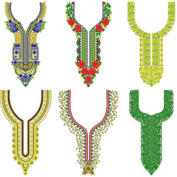 50 Neck Embroidery Designs | Bulk Download