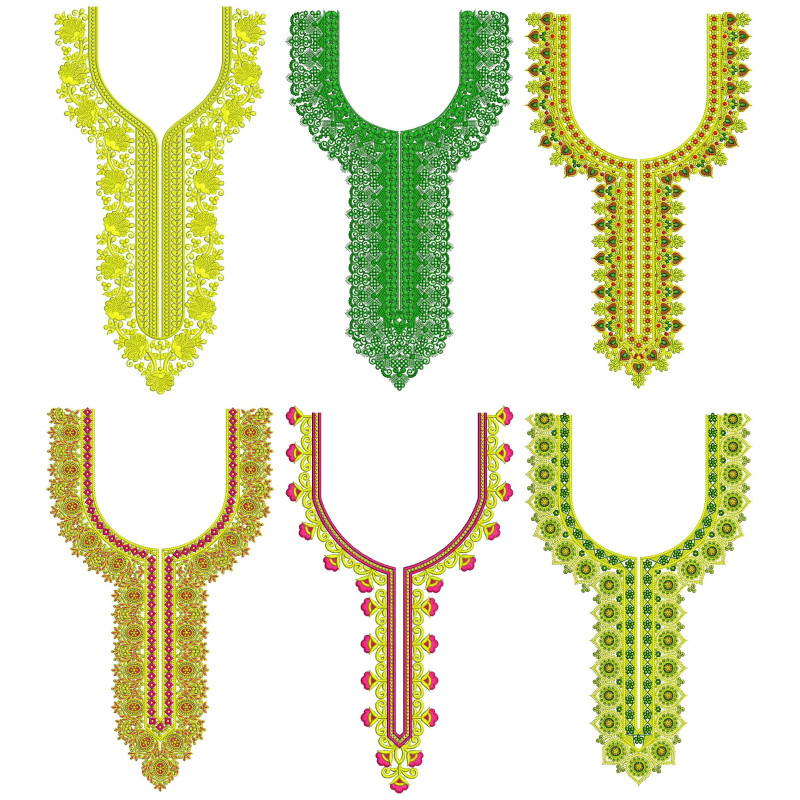 50 Neck Embroidery Designs | Bulk Download