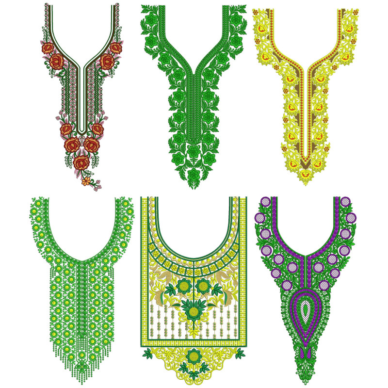 50 Neck Embroidery Designs | Bulk Download