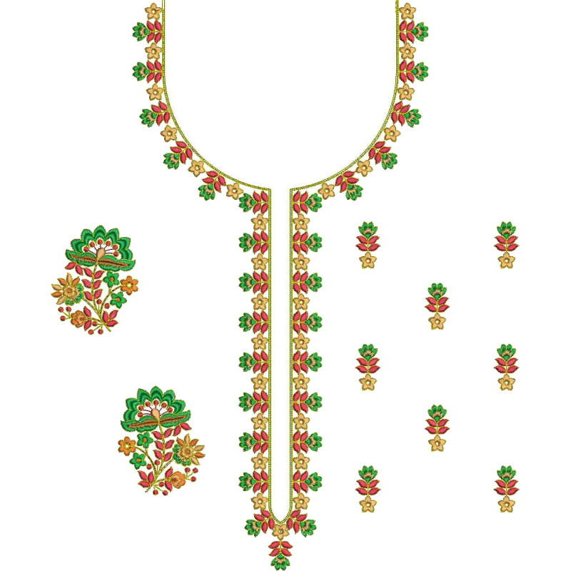 50 Neck Embroidery Designs | Bulk Download