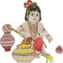 Lord Shri Krishna Embroidery Designs