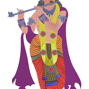 Krishna Wall ART Embroidery Design