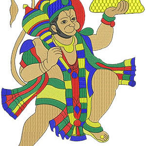 Hanuman Embroidery Design