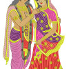 Radhe Krishna Machine Embroidery Design
