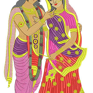 Radhe Krishna Machine Embroidery Design