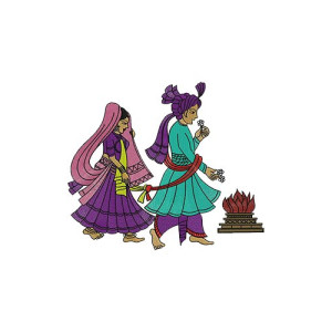 Dulha Dulhan Indian Wedding Embroidery Design 16376