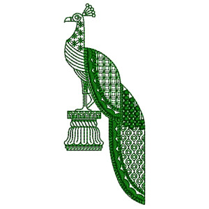 Peacock Pillow Chikan Embroidery Design 17212