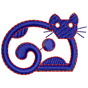 Cat Pillow Embroidery Design 17215