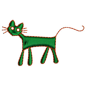 Attractive Kitten Wall Art Embroidery Design 17222