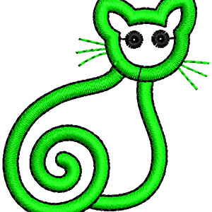 Doodle Fluffy Kittens Embroidery Design 17223