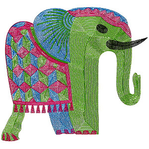 Royal Elephant Wall Art Embroidery Design 17227