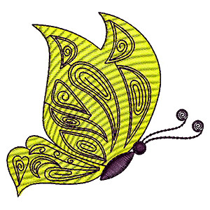 Swallowtail Butterfly Wall Art Embroidery Design