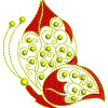 Red Butterfly Wall Art Embroidery Design