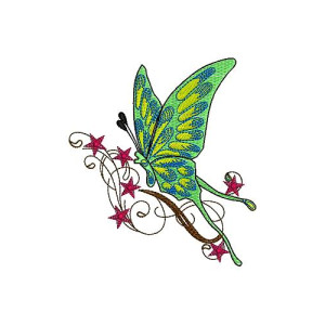 Feminine Butterfly Wall Art Embroidery Design