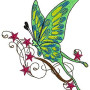 Feminine Butterfly Wall Art Embroidery Design